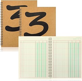 Three Ledger Books with Three Columns, 7x9.25 Inches