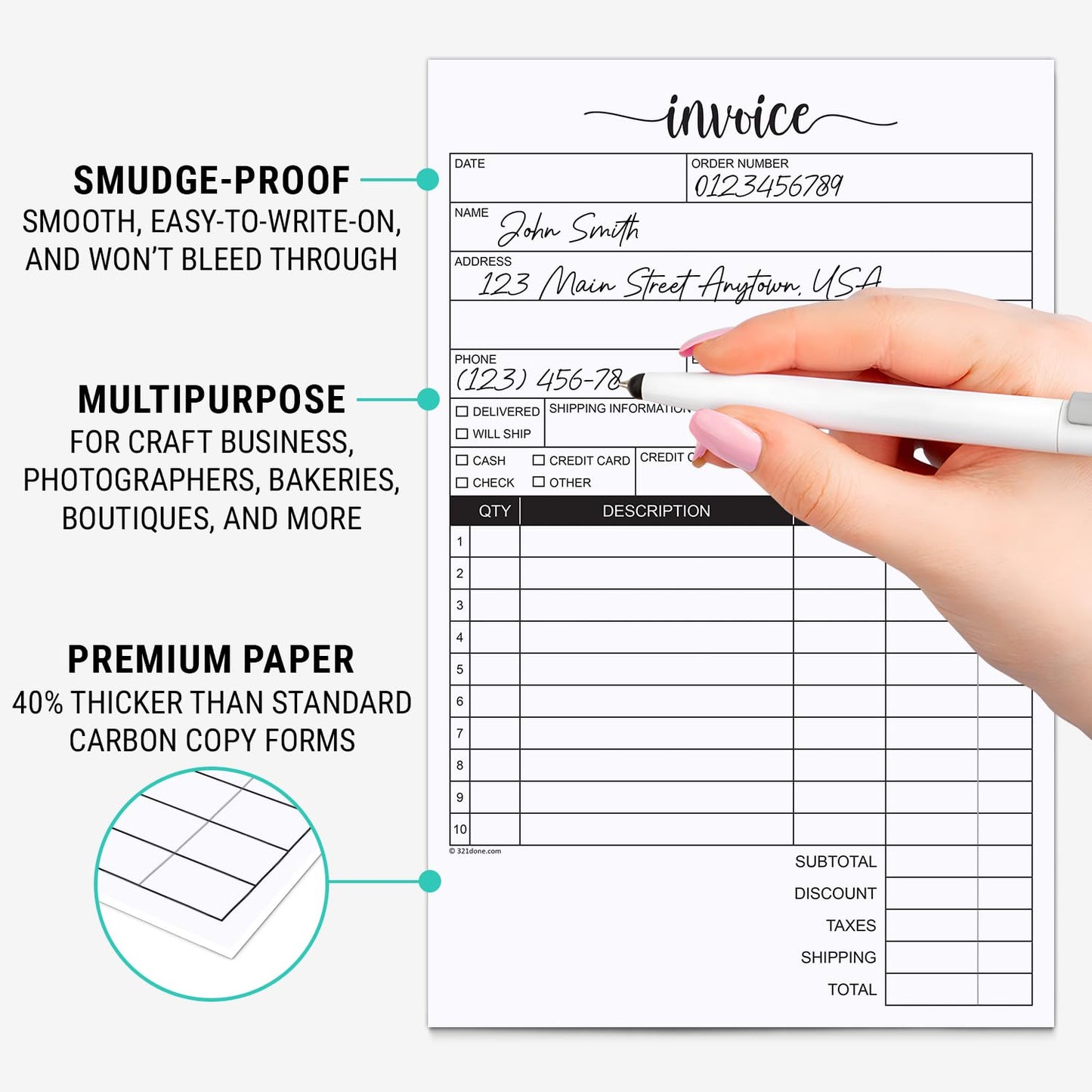 Small 2-Part Invoice Pad, 5.5x8.5, 50 Sets