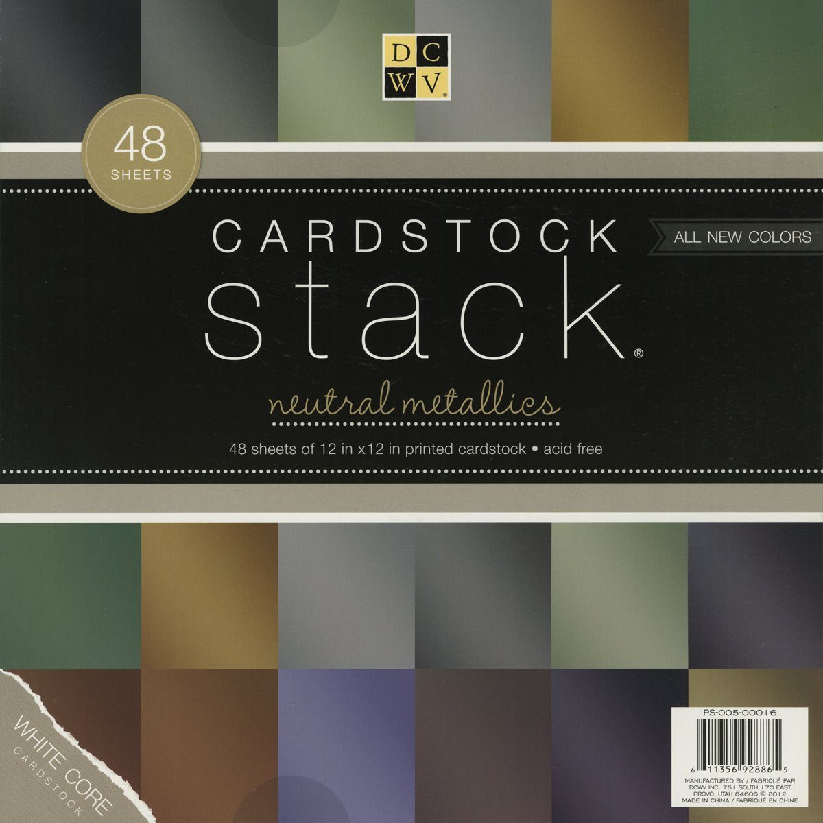 Metallic 12x12 Cardstock Stack, 48 sheets