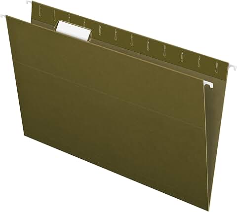 Recycled Legal Hanging Folders, Green, 25 per box