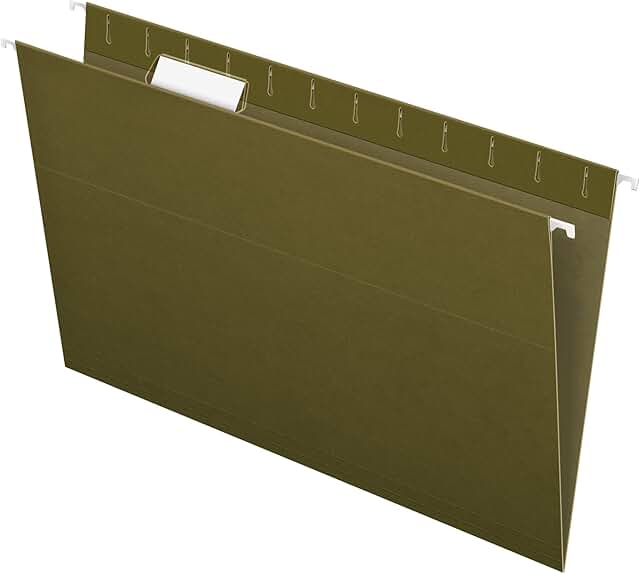 Recycled Legal Hanging Folders, Green, 25 per box