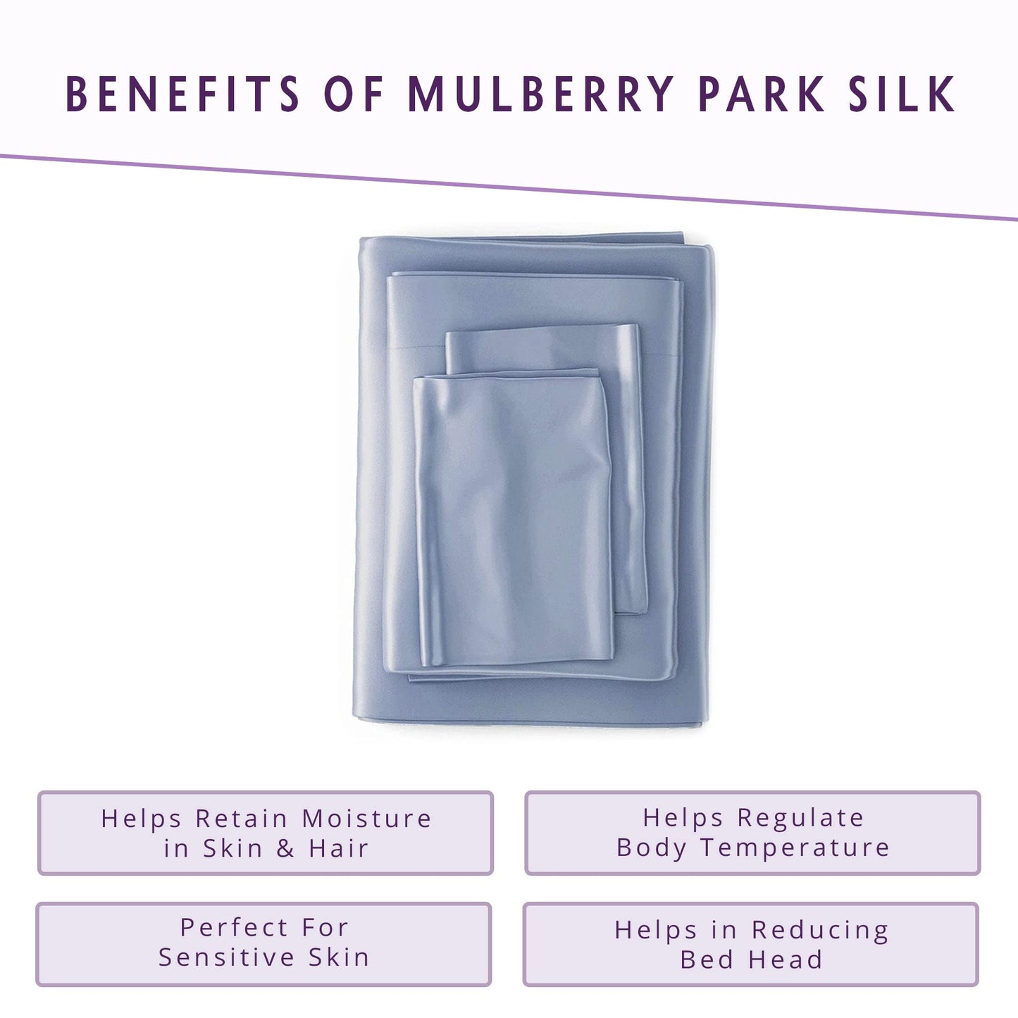 Mu erry 100% Pure Queen Silk Fitted Sheet 22 Momme 6A Mu erry Silk Bed Sheets with 17" Deep Pocket  Breathable, Ultra-Soft, Oeko-TEX  Seamless  Steel Blue