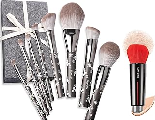 Natural Goat Hair Makeup Brush Set with Double End Kabuki