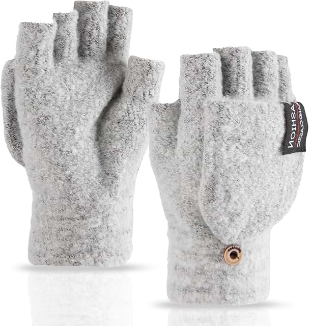 Warm Winter Fingerless Gloves for Men and Women