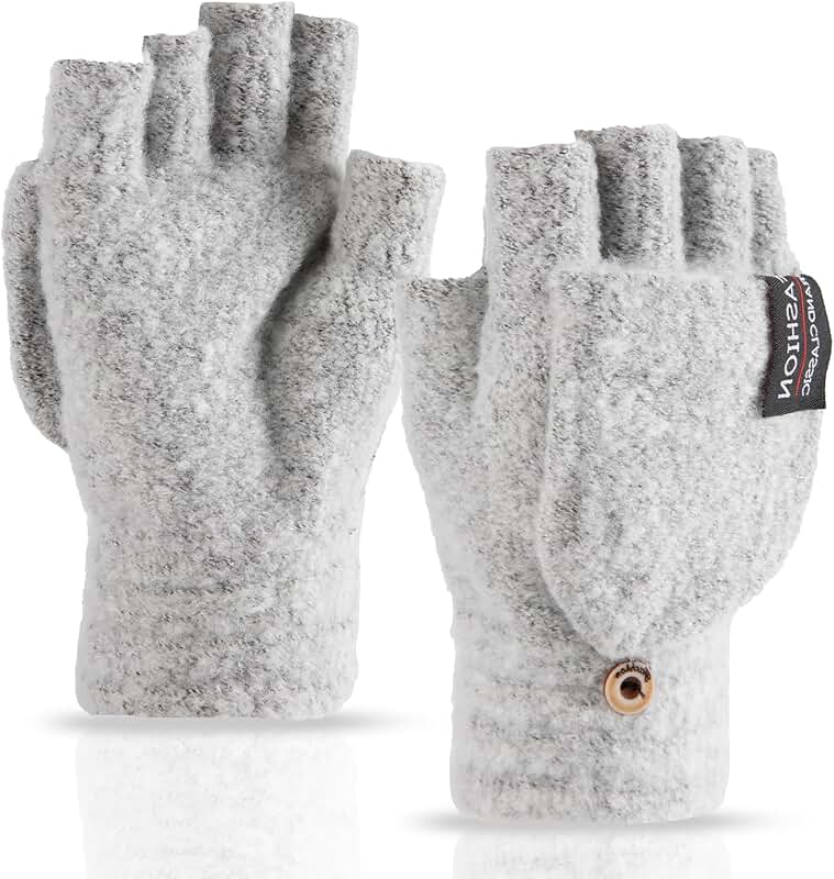 Warm Winter Fingerless Gloves for Men and Women