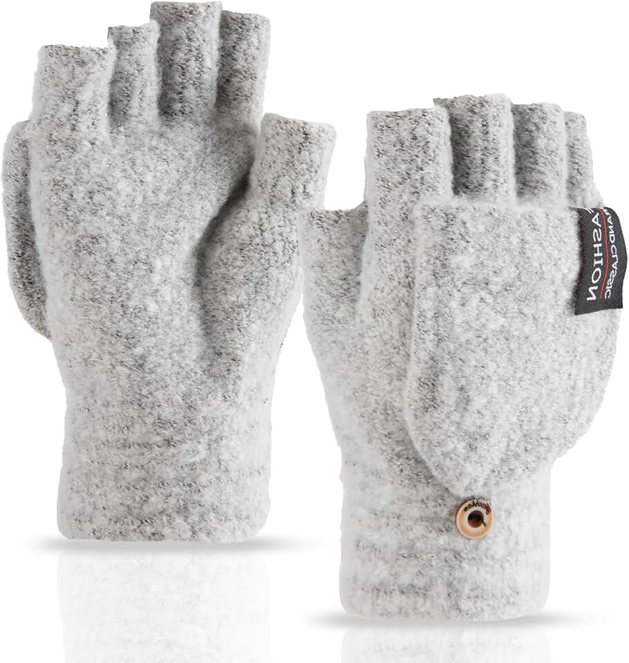 Warm Winter Fingerless Gloves for Men and Women