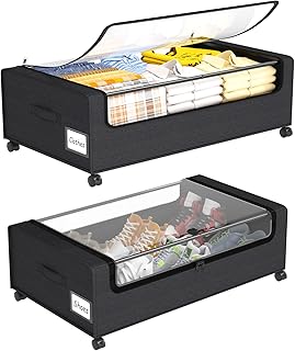 Under Bed Shoe and Clothing Storage Bins, 2 Pack