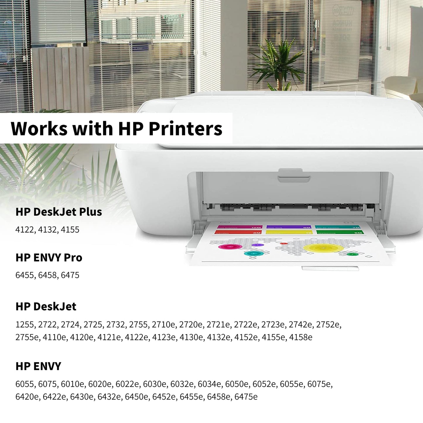 67XL Ink Cartridges Black Color Combo Pack High Yield for HP Ink 67 XL Replacement HP67 for Envy 6055e 6055 6000 6052 6458 DeskJet 2700 2755e 2752 4155e 4100 4155 Printer (1 Black 1 Tri-Color)