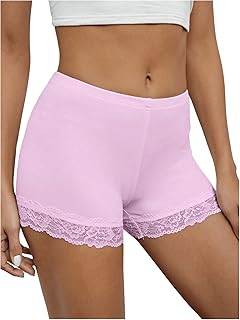 Women's Lace Trim Biker Shorts and Seamless Panties