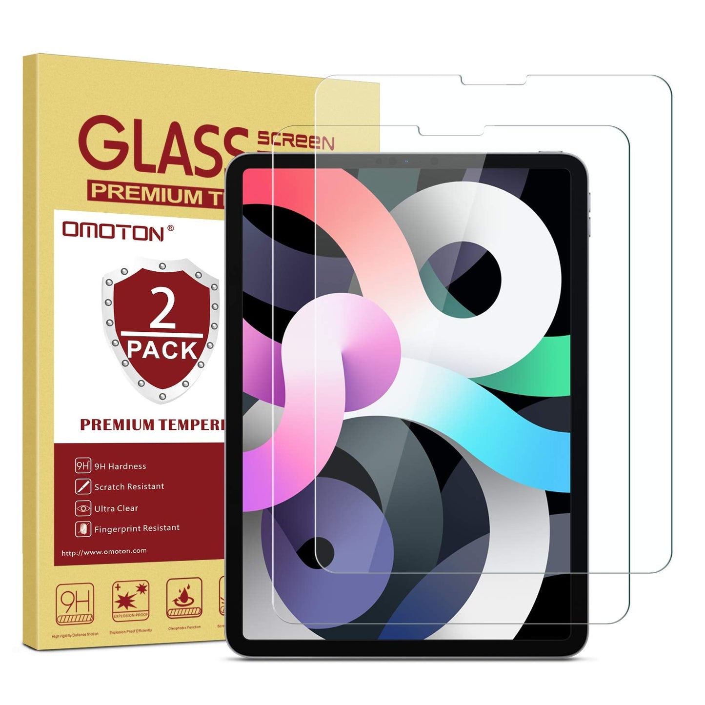 [2 Pack] Screen Protector Compatible with iPad Air 5th 4th Generation (10.9 inch, iPad Air 5/Air 4, 2022/2020) and iPad Pro 11 Inch All Models Tablet - Tempered Glass, Apple Pencil Compatible