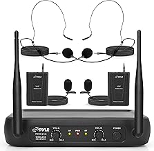 Dual Channel Wireless Microphone System with Lavalier and Headset Mics