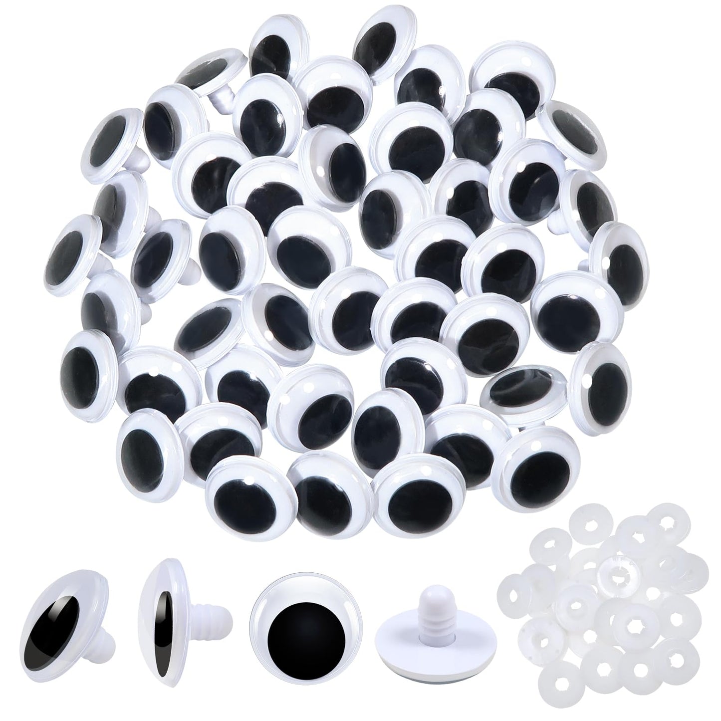 20mm Black Plastic Safety Eyes 50pcs