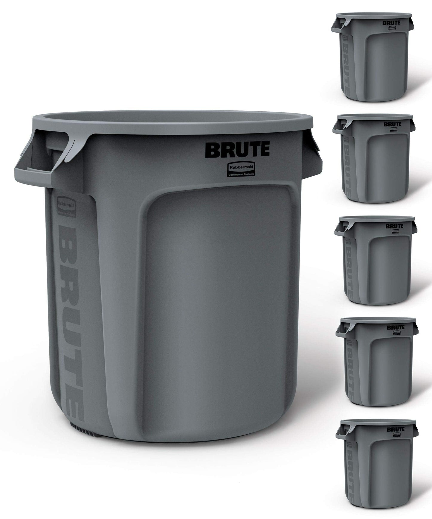 Commercial Products  FG261000GRAY BRUTE Heavy-Duty Trash/Garbage Can, Pack of 6