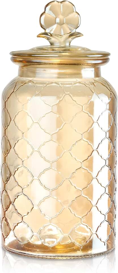 45 oz Amber Glass Storage Jar with Airtight Lid