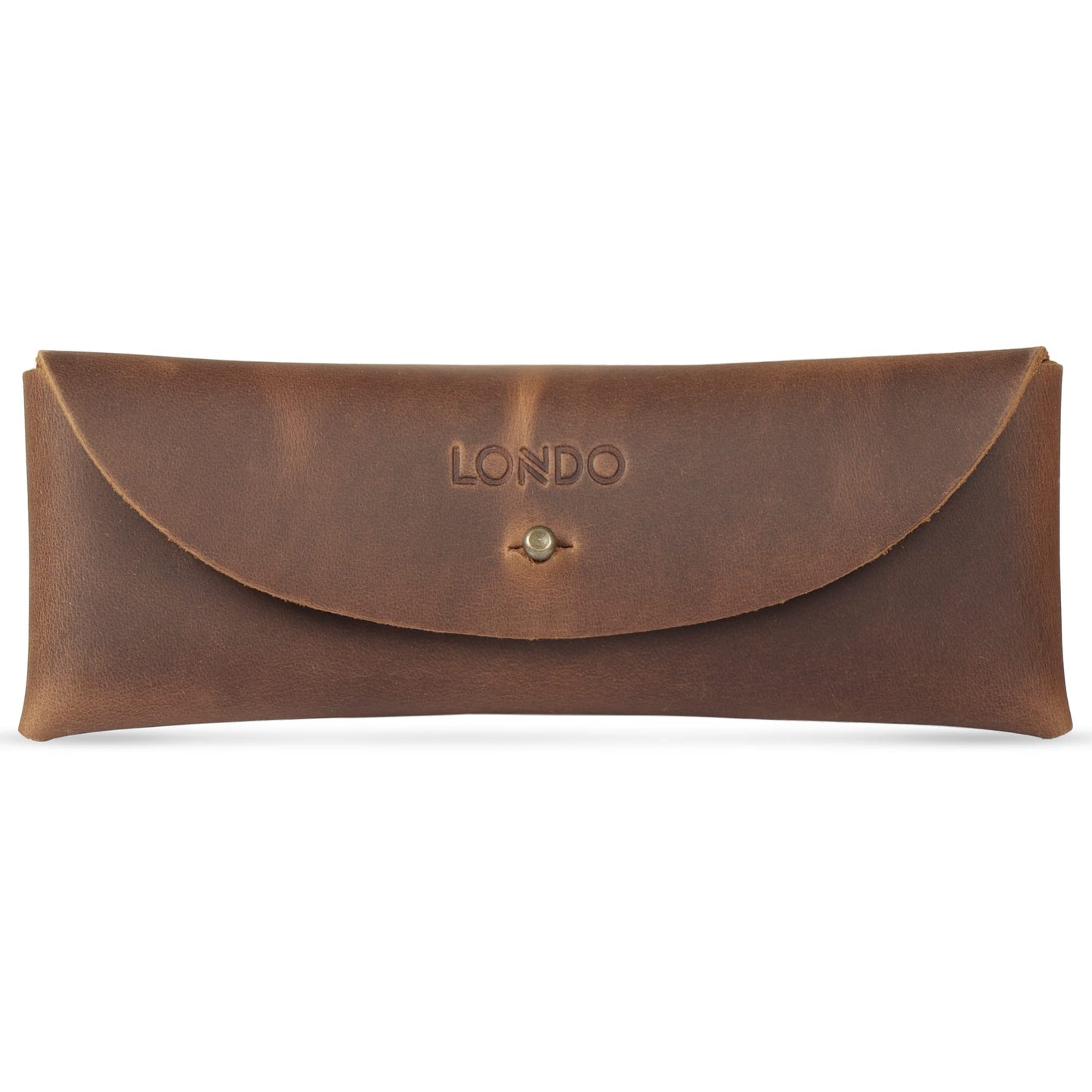 Leather Retro Pen and Pencil Case with Snap Fastener