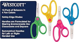 Kids' 5-Inch Blunt Tip Scissors, Assorted, 12 Pack