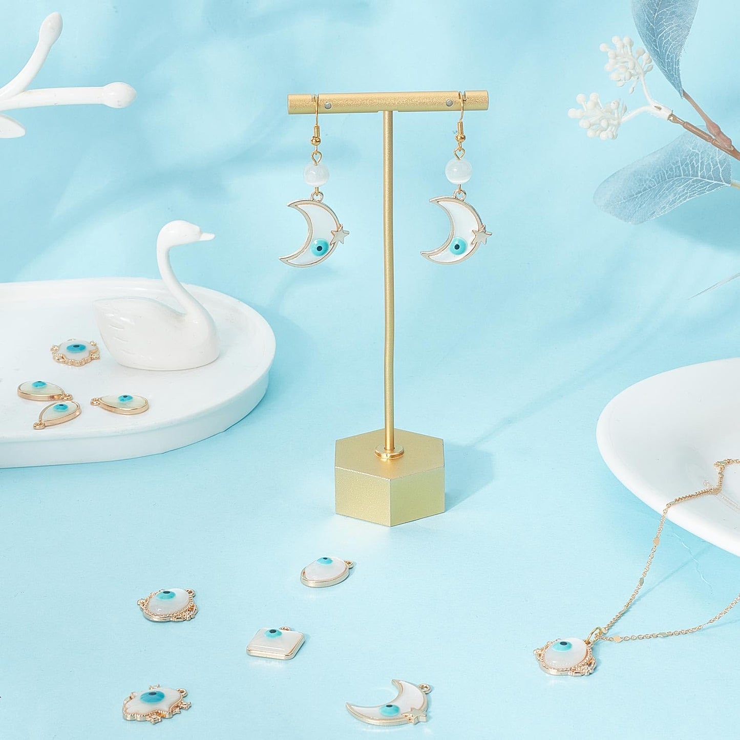 White Resin Charms Bulk for Jewelry Making and DIY Crafts