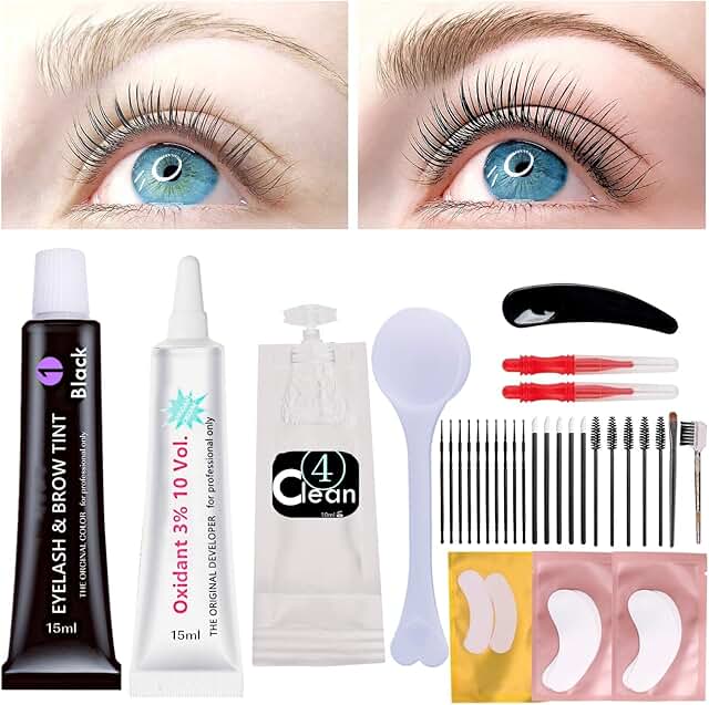 Black eyelash and brow tint kit for 6 weeks