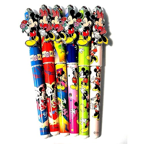 Colorful Mickey and Minnie Pen Set, 6 Pieces