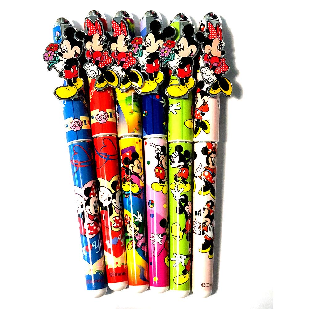 Colorful Mickey and Minnie Pen Set, 6 Pieces