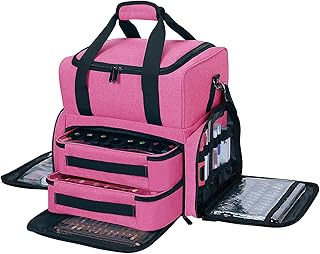 Large Nail Polish & Art Tool Organizer, Rose Red