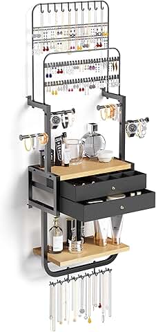 Wall Mounted Jewelry and Perfume Organizer in Black