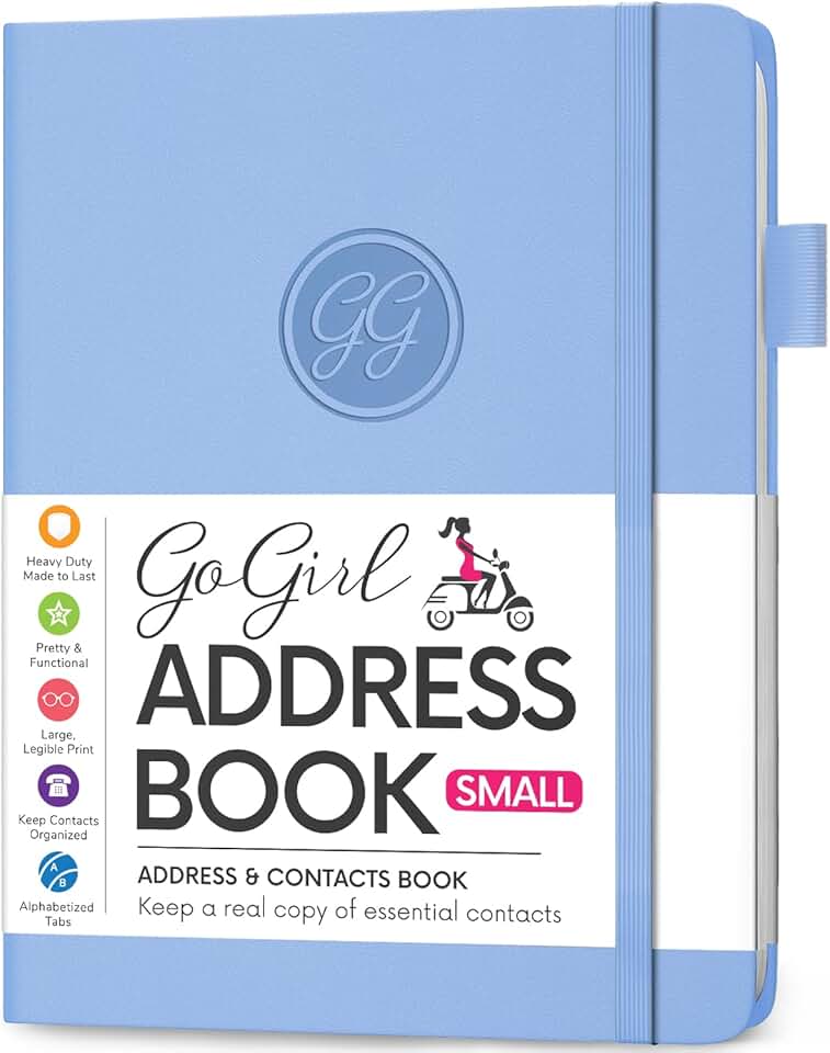 Small Blue Leather Address and Phone Book
