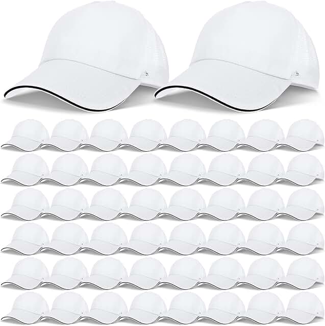 50 Blank Unisex Trucker Caps with Adjustable Snapback