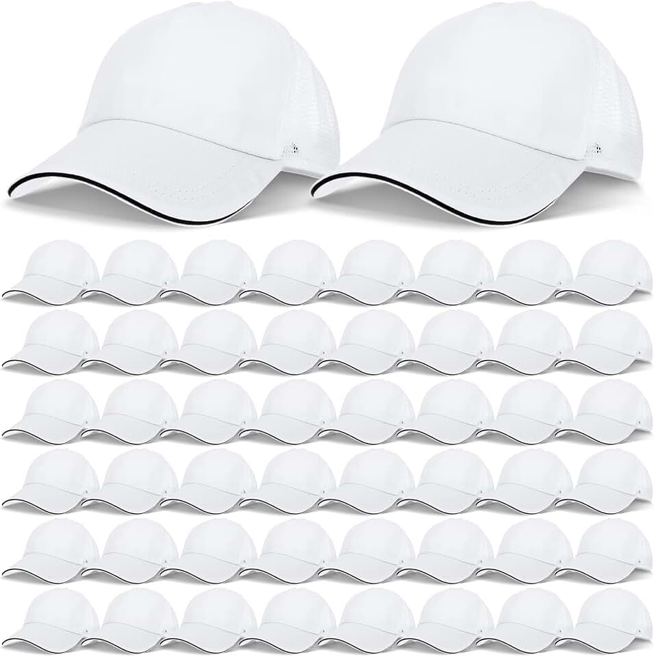 50 Blank Unisex Trucker Caps with Adjustable Snapback