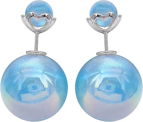 Sterling Silver Double-Sided Opal Mermaid Heart Earrings