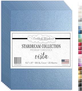 Vista Blue Metallic Cardstock, 25 sheets, 8.5 x 11"