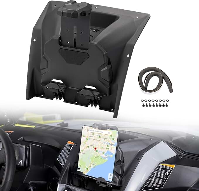 UTV Electric Device and Tablet Holder with Storage Tray