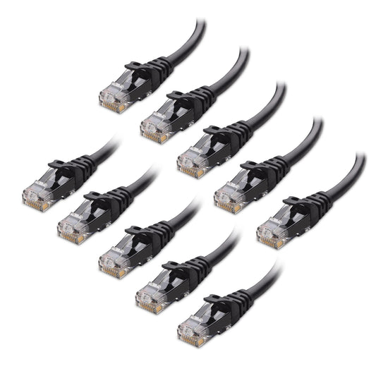 10-Pack 7 ft Black Cat 6 Ethernet Cables