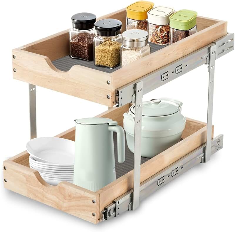 Pull Out Cabinet Organizer with Soft-Close Dampers