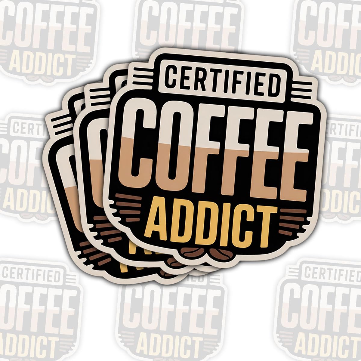 Set of 3 Funny Coffee Lover Stickers for Laptop and Tumbler