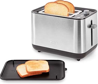 Compact 2-Slice Toaster with Wide Slot and Browning Control