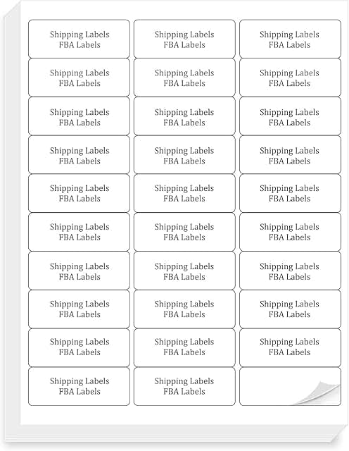 One-inch by two and five-eighths-inch shipping address labels, 900 sheets