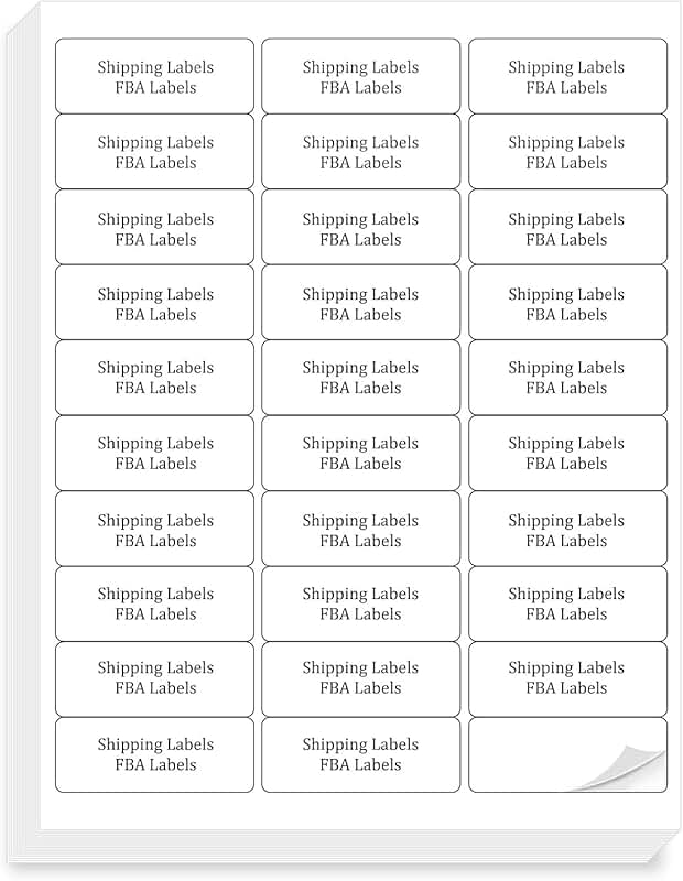 One-inch by two and five-eighths-inch shipping address labels, 900 sheets