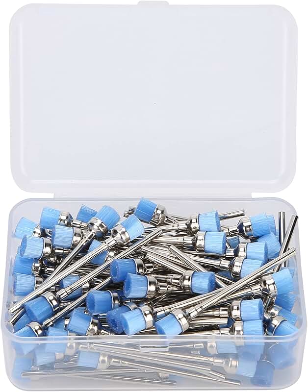 Set of 100 nail drill bit cleaning brushes