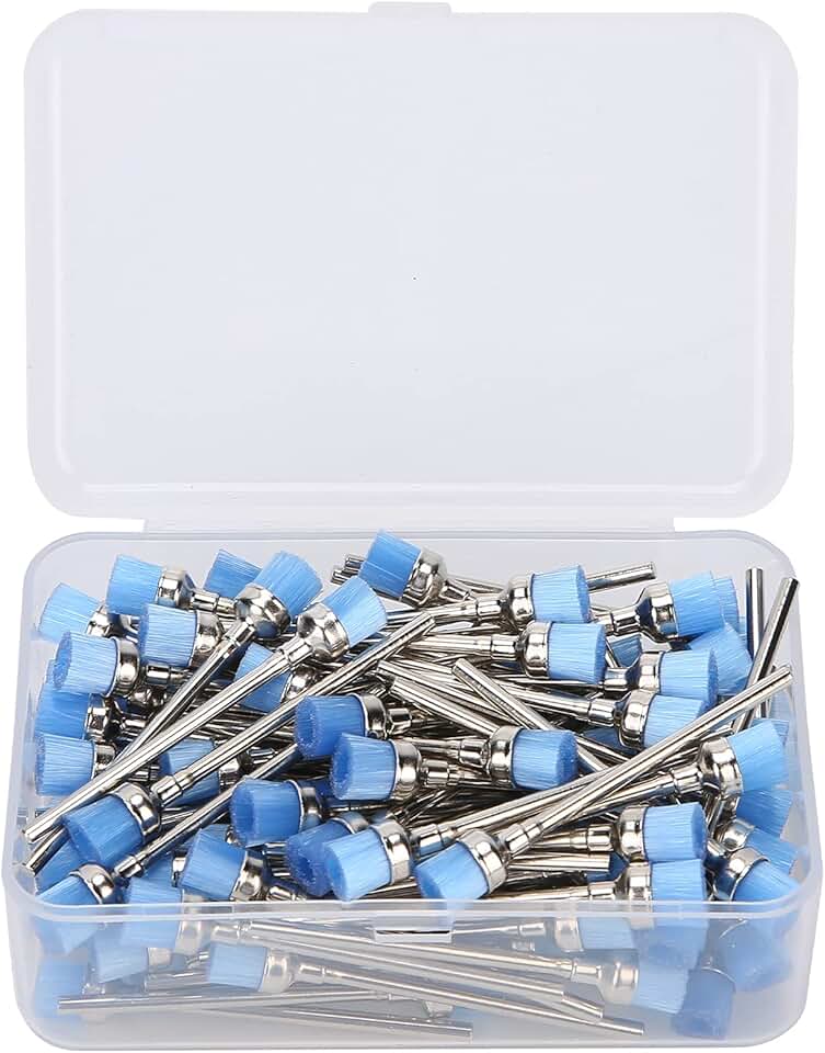 Set of 100 nail drill bit cleaning brushes