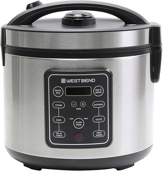 Programmable Rice and Grain Cooker with 9 Presets