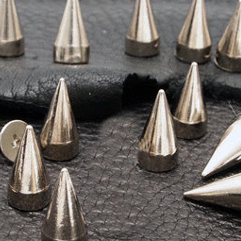 Silver Bullet Cone Spike and Stud Set for DIY Leather Crafts