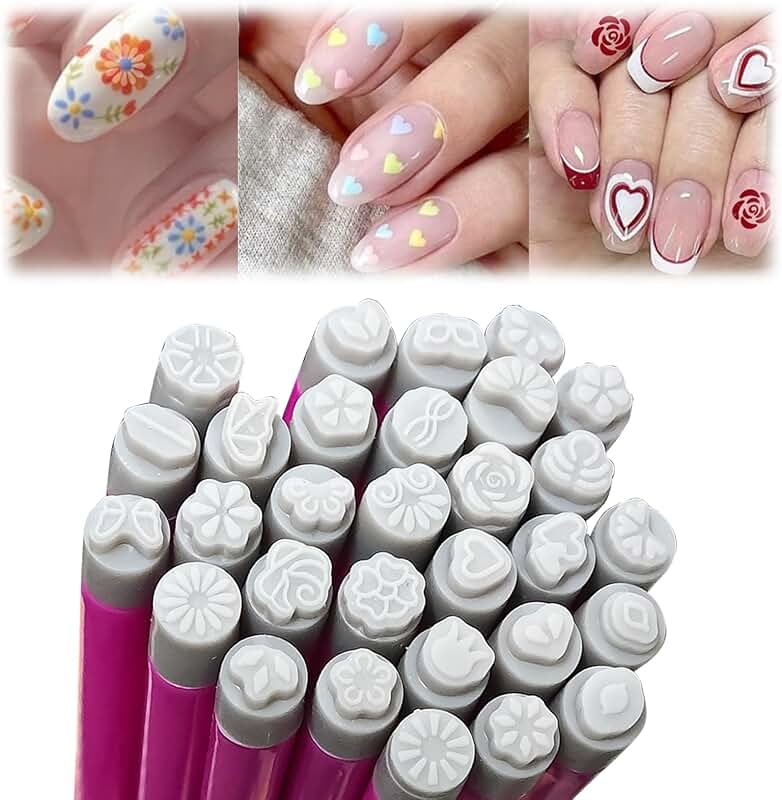 30-Piece Nail Art Stamp Pen Set for Beginners