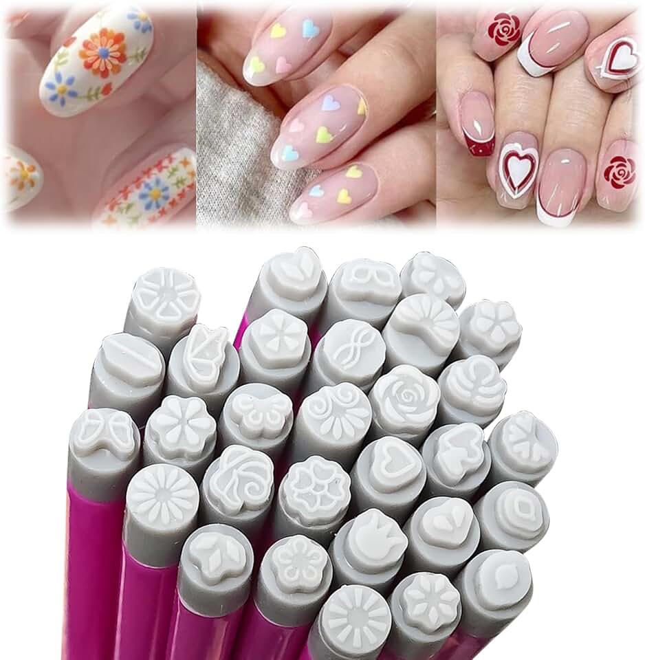 30-Piece Nail Art Stamp Pen Set for Beginners