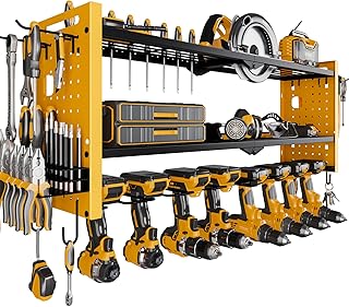 Heavy Duty Power Tool Wall Mount with 8 Drill Holders
