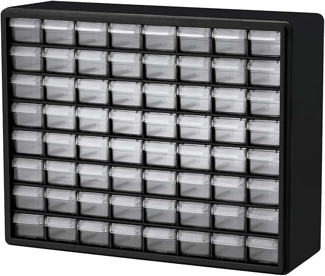 Plastic 64-Drawer Storage Cabinet for Garage and Organization