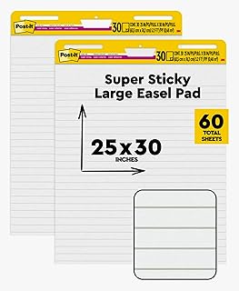 White lined easel pads, 25x30 inches, 2 packs