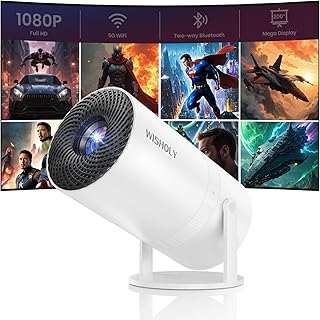 Portable WiFi and Bluetooth Mini Projector with 180° Rotation
