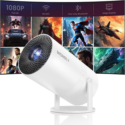 Portable WiFi and Bluetooth Mini Projector with 180° Rotation