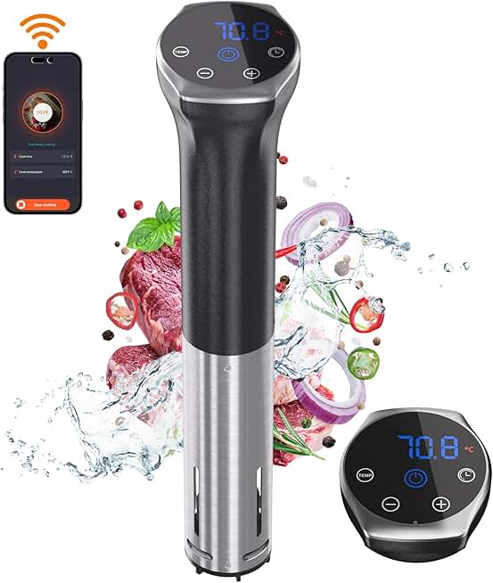 1100W WIFI Sous Vide Cooker with Recipes and Waterproof Design